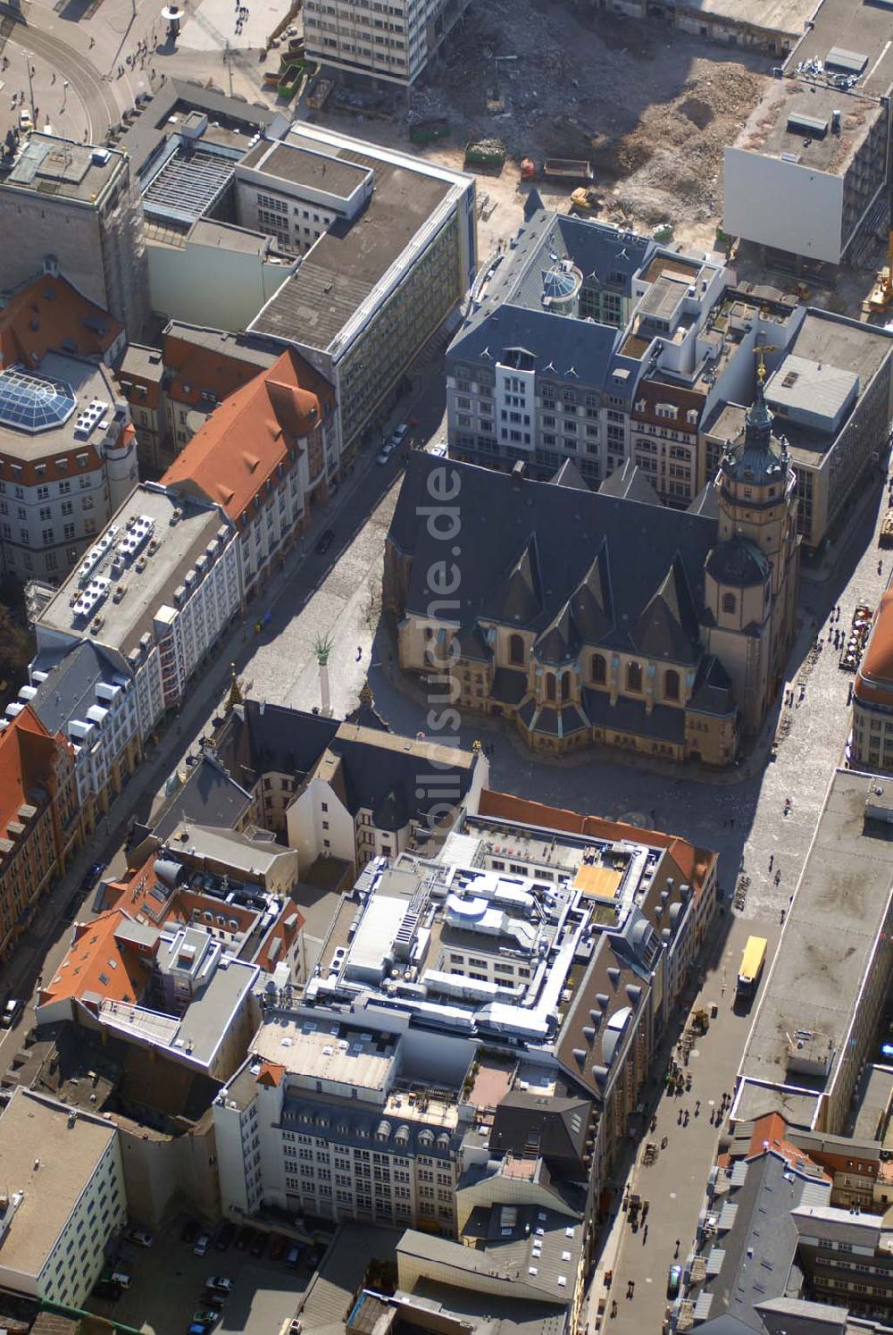 Leipzig von oben - Blick auf Nikolaikirche in Leipzig