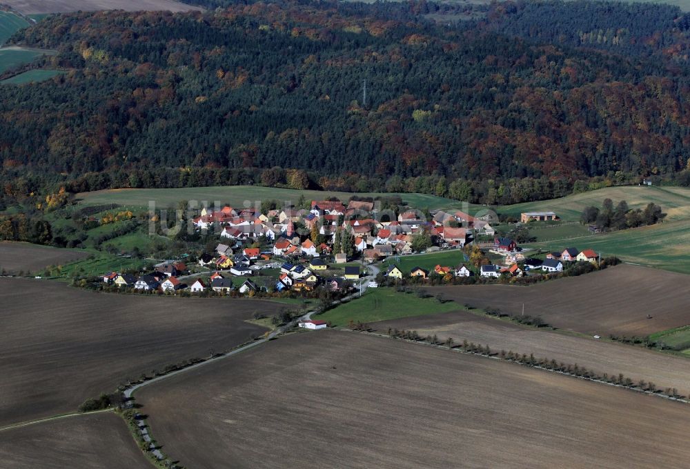 Luftaufnahme Oßmaritz - Blick auf den Ort Oßmaritz in Thüringen