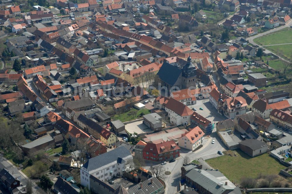 Luftaufnahme Harzgerode - Blick auf die Ortschaft Harzgerode in Sachsen-Anhalt