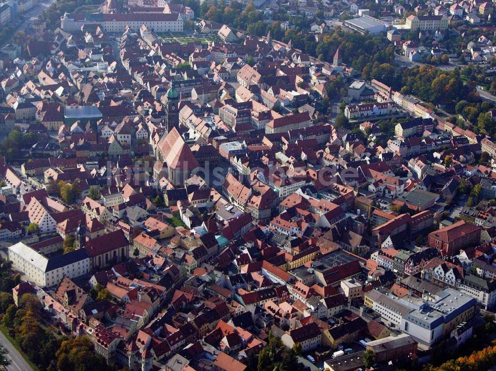 Amberg / Bayern aus der Vogelperspektive: Blick auf den Ortskern von Amberg