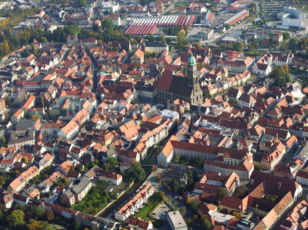 Amberg / Bayern von oben - Blick auf den Ortskern von Amberg