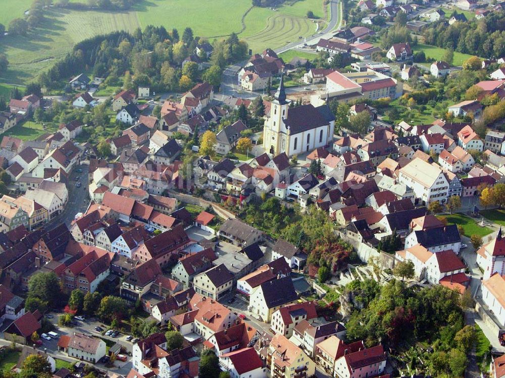 Hollfeld / Bayern von oben - Blick auf den Ortskern von Hollfeld