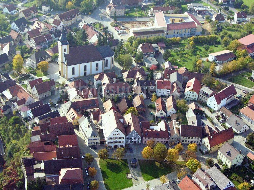 Hollfeld / Bayern aus der Vogelperspektive: Blick auf den Ortskern von Hollfeld