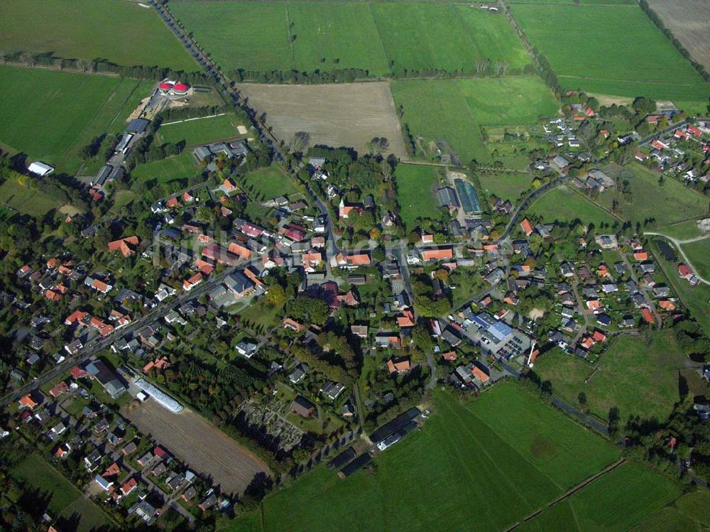 Rhade von oben - Blick auf das Ortszentrum von Rhade