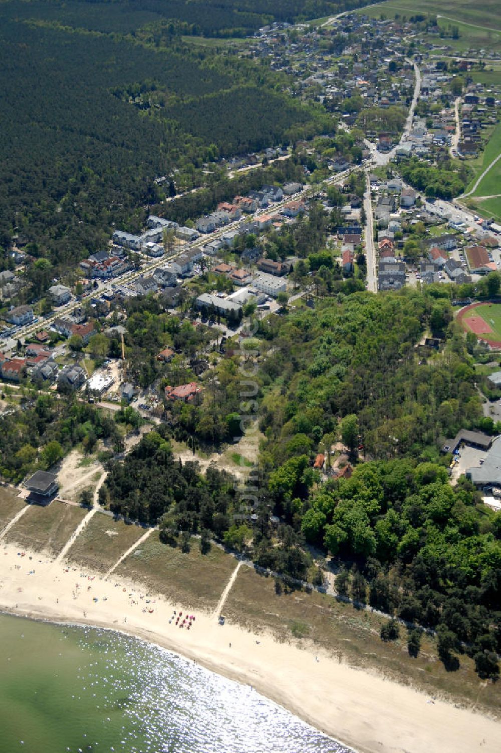 Luftaufnahme Ostseebad Baabe - Blick auf das Ostseebad Baabe auf Rügen