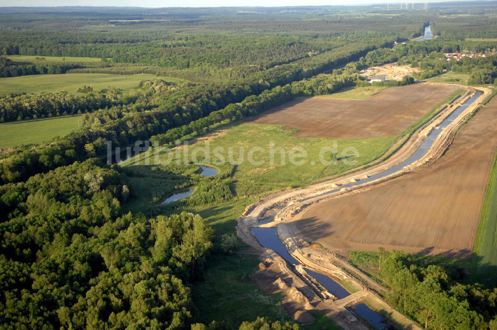 Marienwerder aus der Vogelperspektive: Blick auf die Planungsfläche des südlichen Teil des Werbellinkanals in Marienwerder, einer Gemeinde im Landkreis Barnim im Bundesland Brandenburg