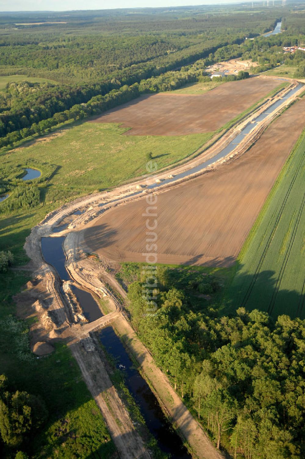 Luftbild Marienwerder - Blick auf die Planungsfläche des südlichen Teil des Werbellinkanals in Marienwerder, einer Gemeinde im Landkreis Barnim im Bundesland Brandenburg