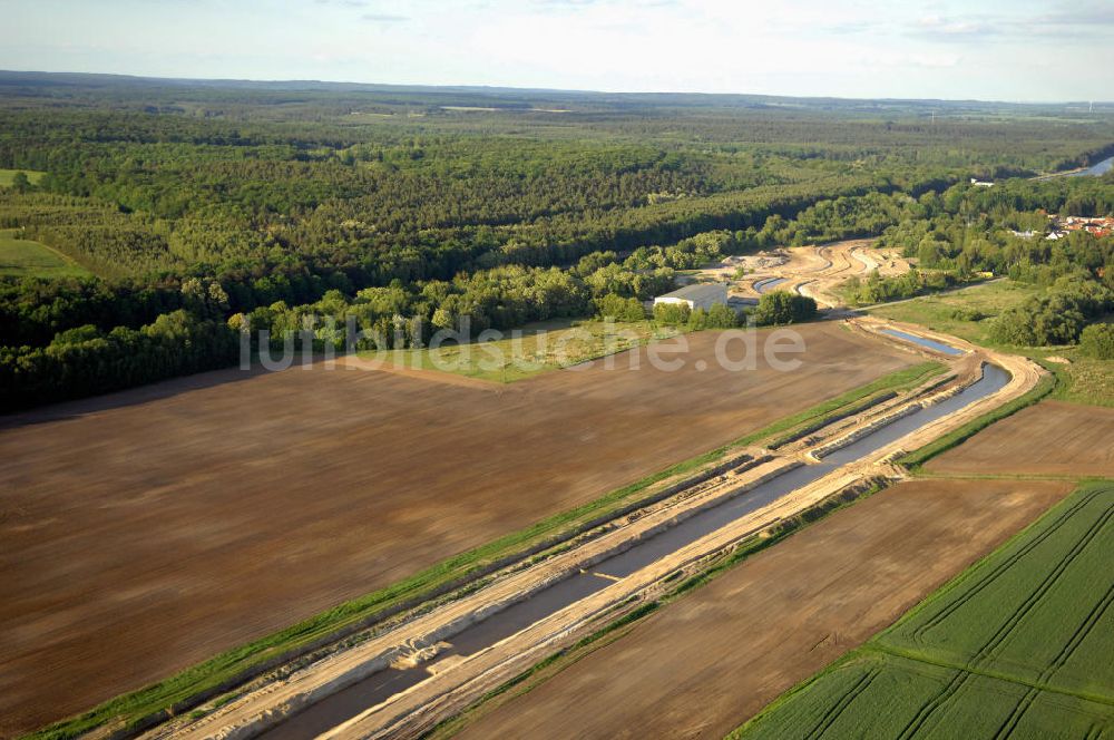 Marienwerder aus der Vogelperspektive: Blick auf die Planungsfläche des Werbellinkanals in Marienwerder