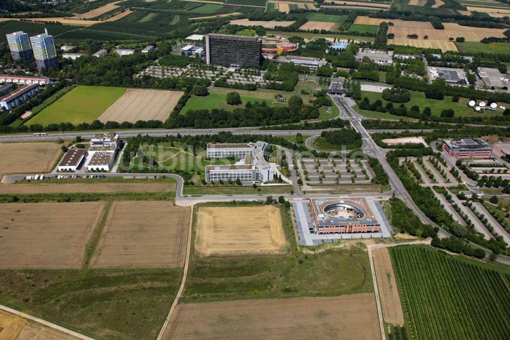 Luftbild Mainz - Blick auf das Redaktions- und Verwaltungsgebäude des ZDF in Mainz im Bundesland Rheinland-Pfalz