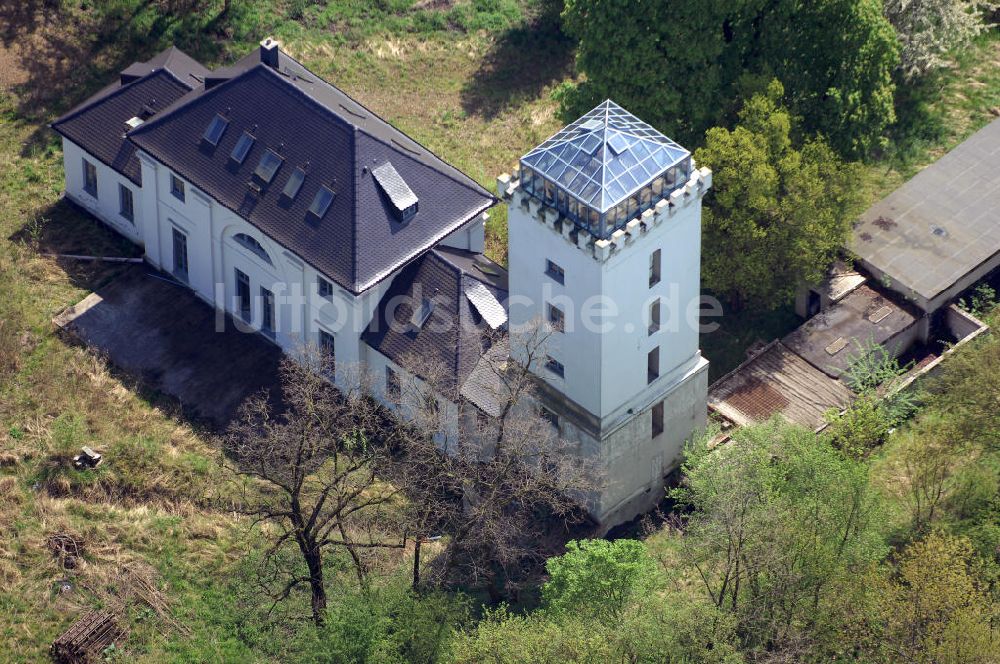 Dessau von oben - Blick auf das Restaurant im alten Zollhaus Dessau-Roßlau