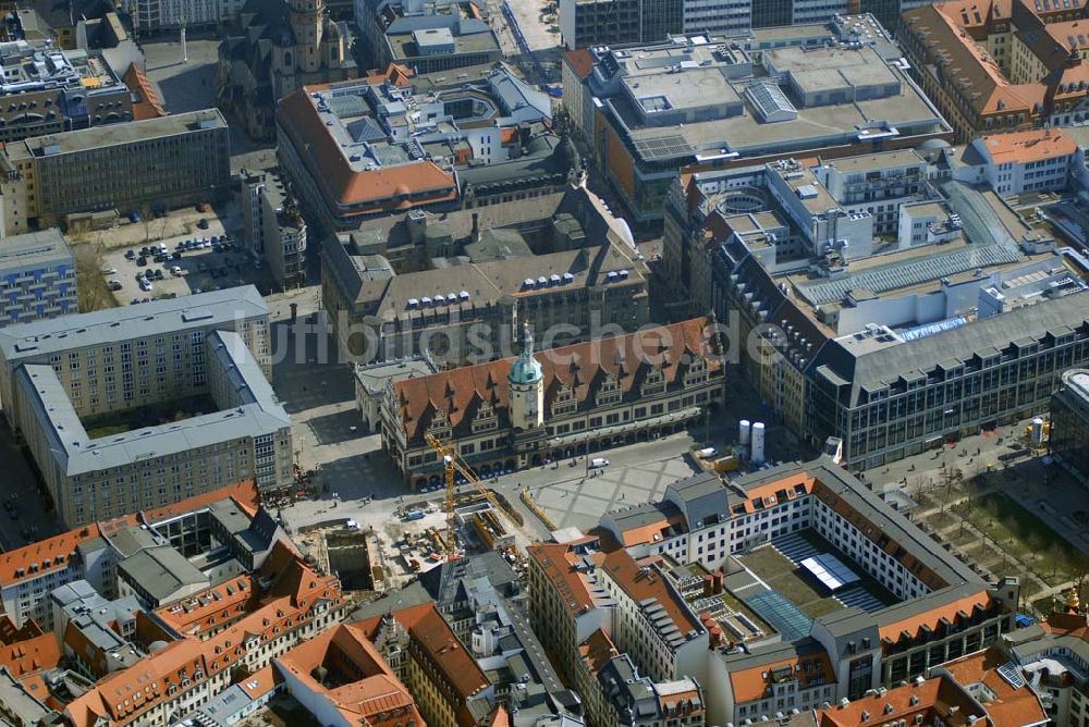 Luftbild Leipzig - Blick auf restaurierte Wohn- und Geschäftshäuser an der Ritterstrasse im Stadtzentrum von Leipzig