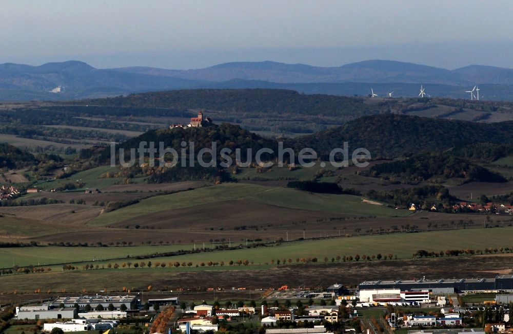 Arnstadt von oben - Blick in Richtung Wachsenburg bei Holzhausen