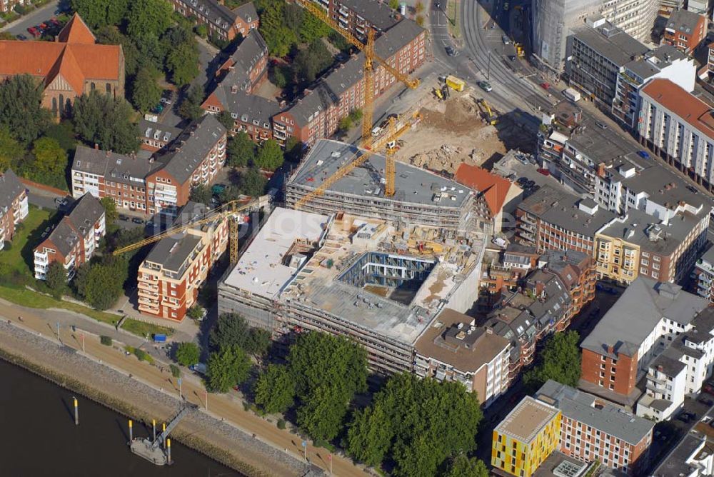 Luftaufnahme Bremen - Blick auf den Rohbau von Radio Bremen