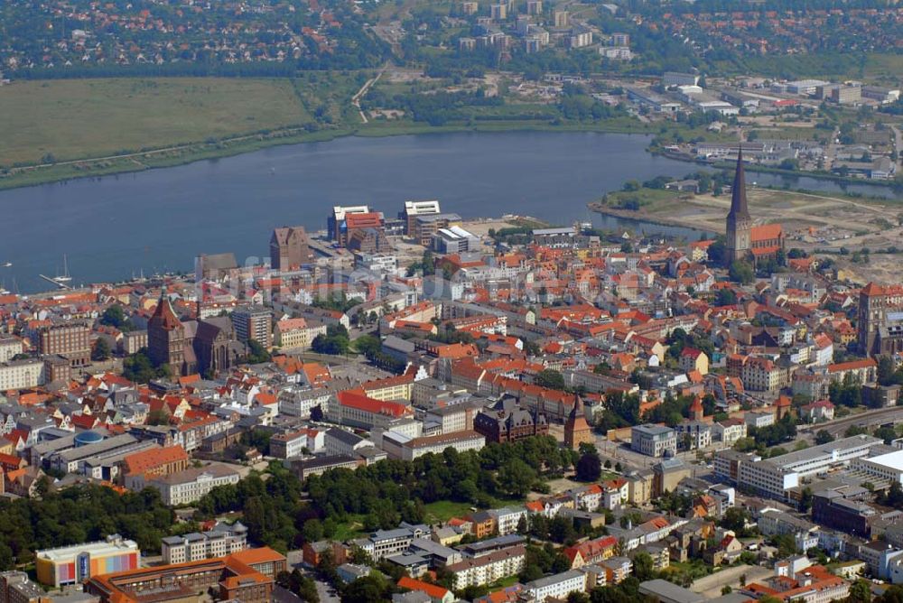 Luftaufnahme Rostock - Blick auf die Rostocker Altstadt