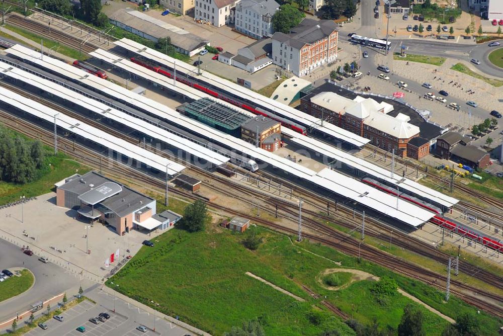 Rostock aus der Vogelperspektive: Blick auf den Rostocker Hauptbahnhof