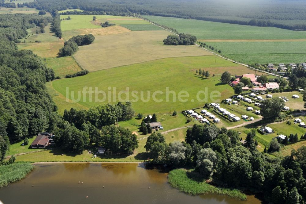 Luftaufnahme Leuengarten - Blick auf den Rudower See bei Leuengarten im Bundesland Brandenburg