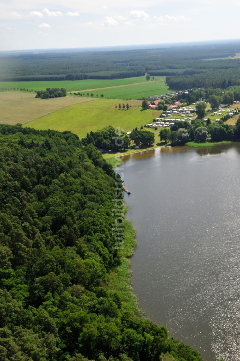 Luftbild Leuengarten - Blick auf den Rudower See bei Leuengarten im Bundesland Brandenburg