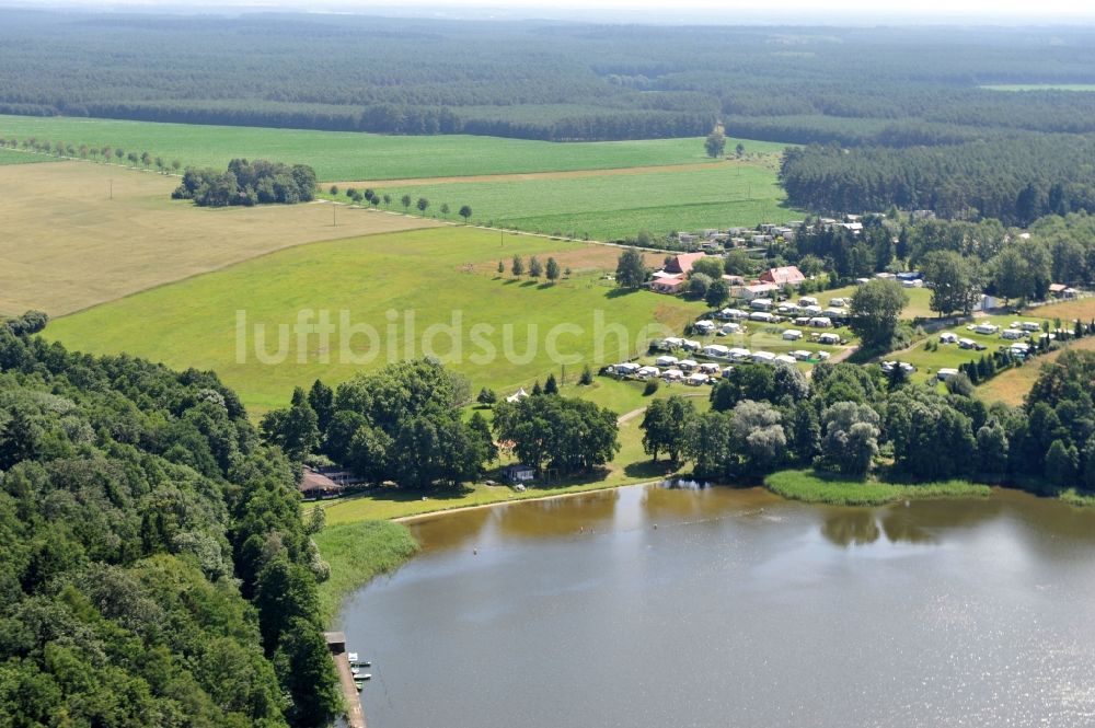 Luftaufnahme Leuengarten - Blick auf den Rudower See bei Leuengarten im Bundesland Brandenburg