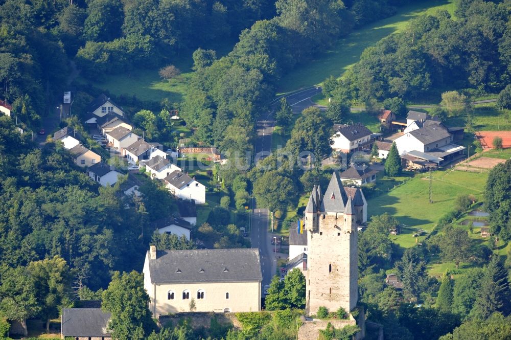 Luftbild Nassau - Blick auf die Ruine der Burg Nassau nahe dem gleichnamigen Ort im Bundesland Rheinland-Pfalz