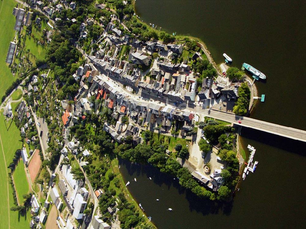 Saalburg von oben - Blick auf Saalburg an der Bleilochtalsperre