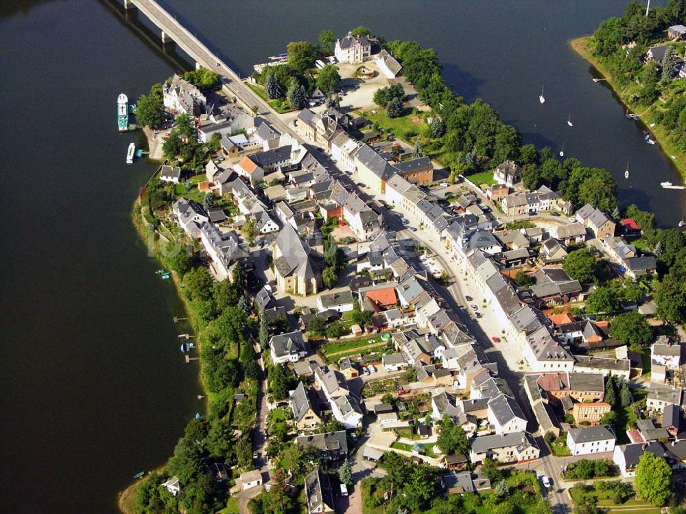 Saalburg aus der Vogelperspektive: Blick auf Saalburg an der Bleilochtalsperre