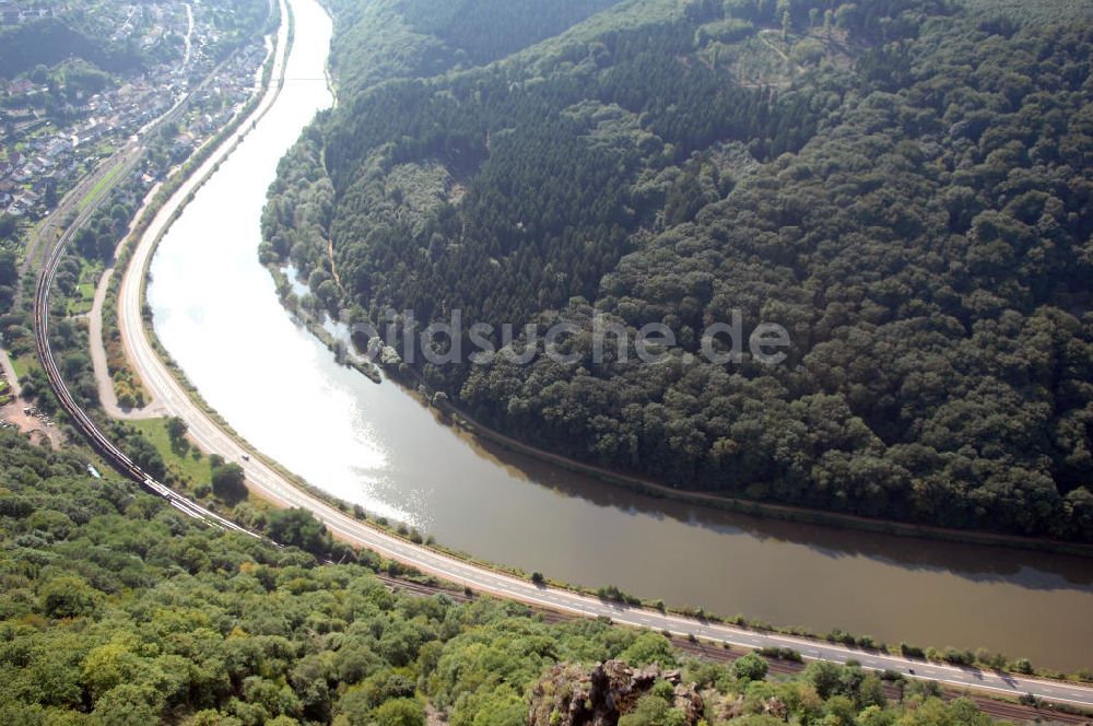 Luftbild Saarhölzbach - Blick auf die Saar bei Saarhölzbach