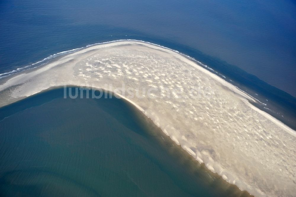 Scharhörn von oben - Blick auf Sandbank der Insel Scharhörn im Nationalpark Hamburgisches Wattenmeer im Bundesland Hamburg