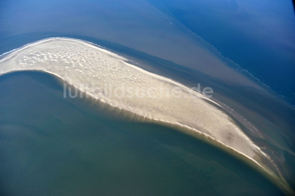 Scharhörn aus der Vogelperspektive: Blick auf Sandbank der Insel Scharhörn im Nationalpark Hamburgisches Wattenmeer im Bundesland Hamburg