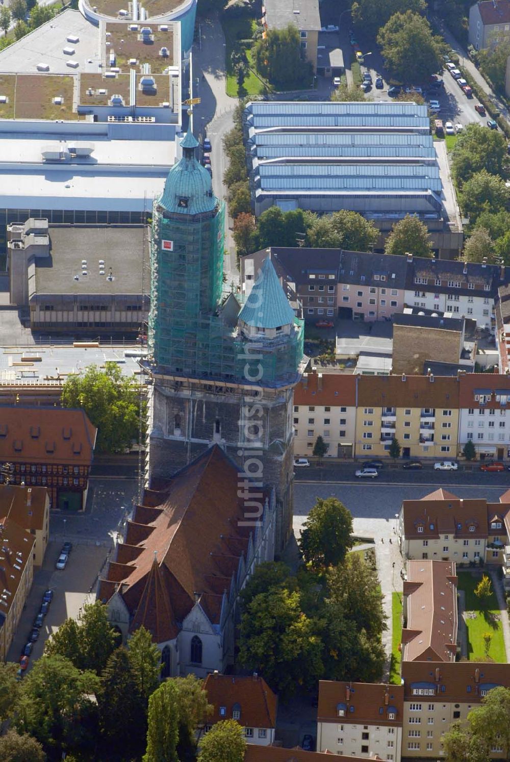 Luftbild Braunschweig - Blick auf die Sankt Andreas Kirche in Braunschweig