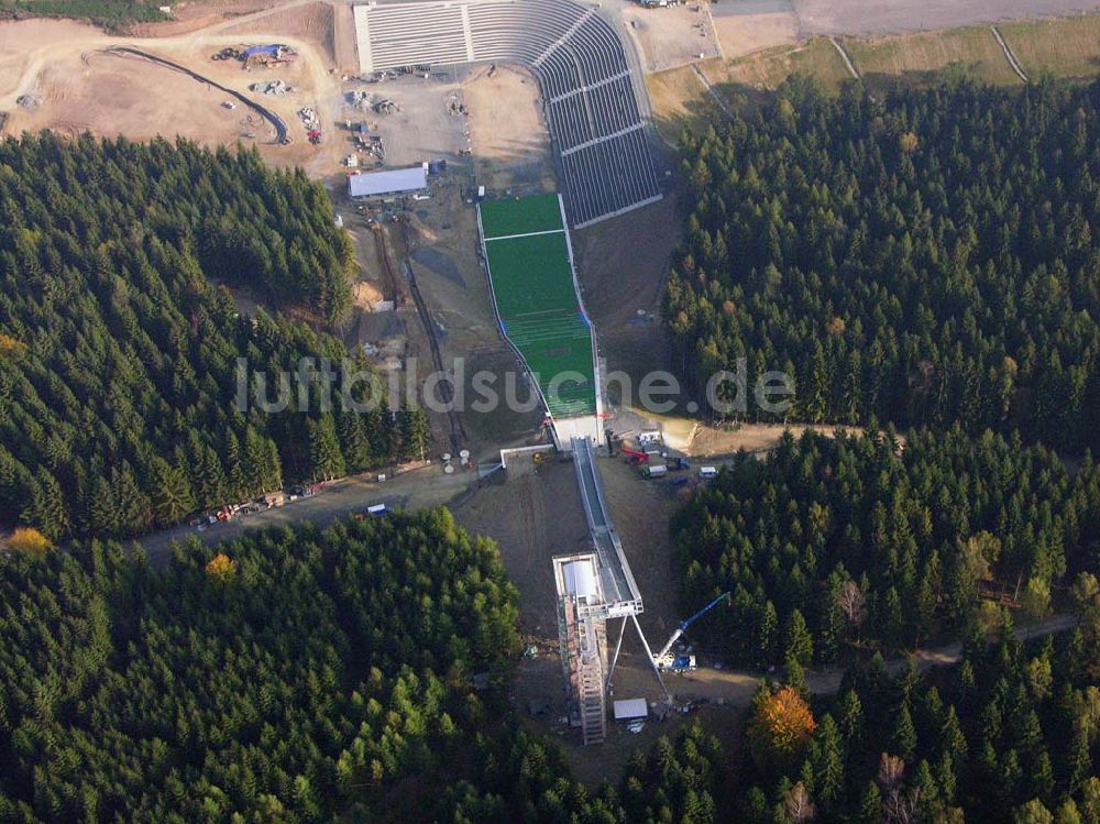 Luftbild Klingenthal ( Sachsen ) - Blick auf die Schanze am Schwarzberg