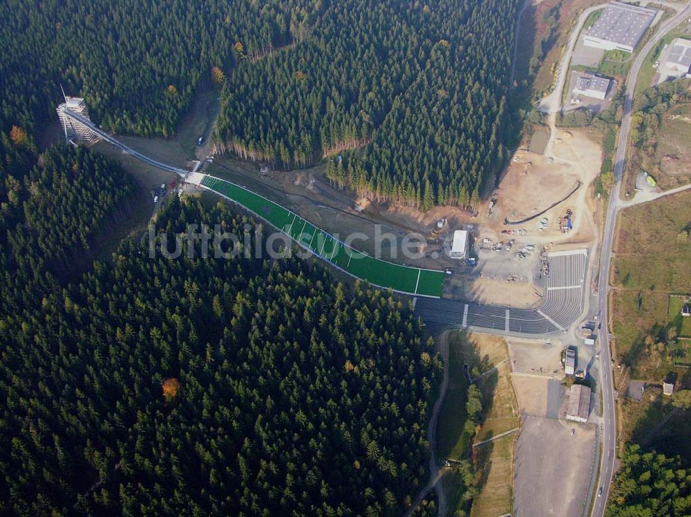 Luftbild Klingenthal ( Sachsen ) - Blick auf die Schanze am Schwarzberg