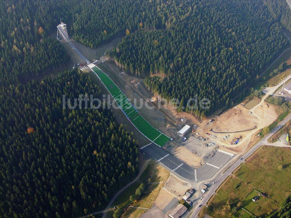 Luftaufnahme Klingenthal ( Sachsen ) - Blick auf die Schanze am Schwarzberg