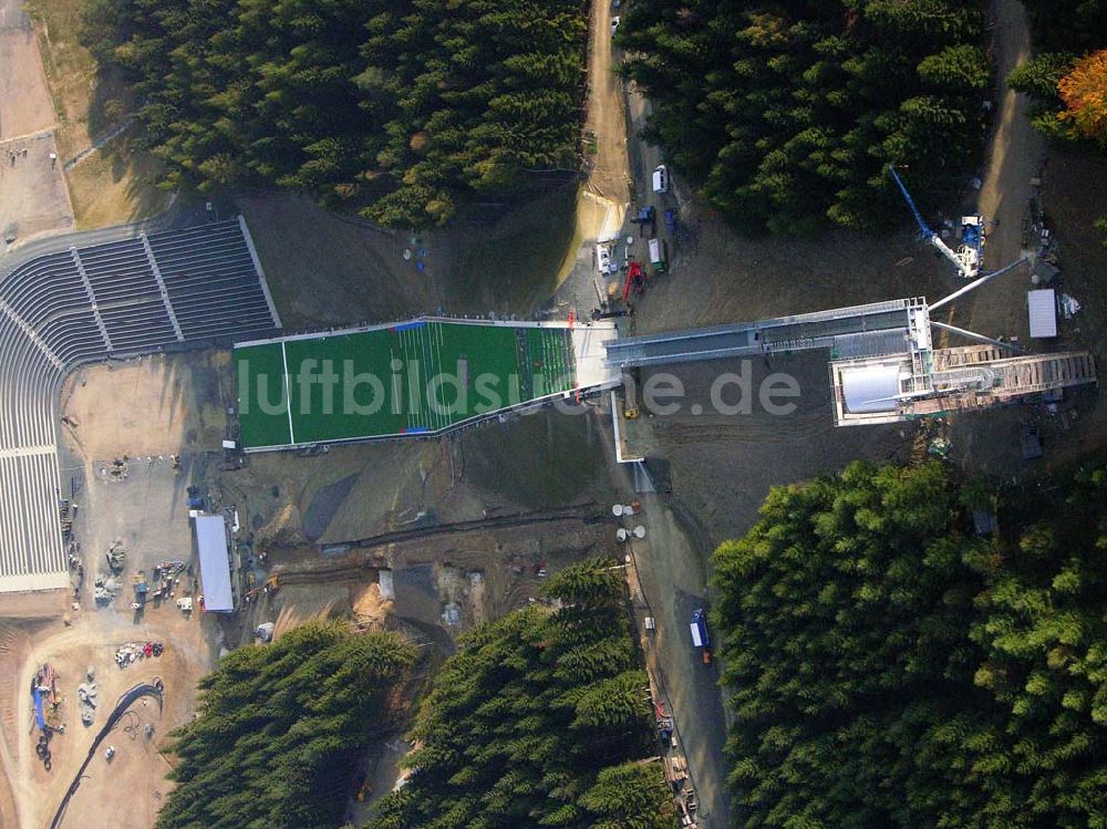 Luftbild Klingenthal ( Sachsen ) - Blick auf die Schanze am Schwarzberg