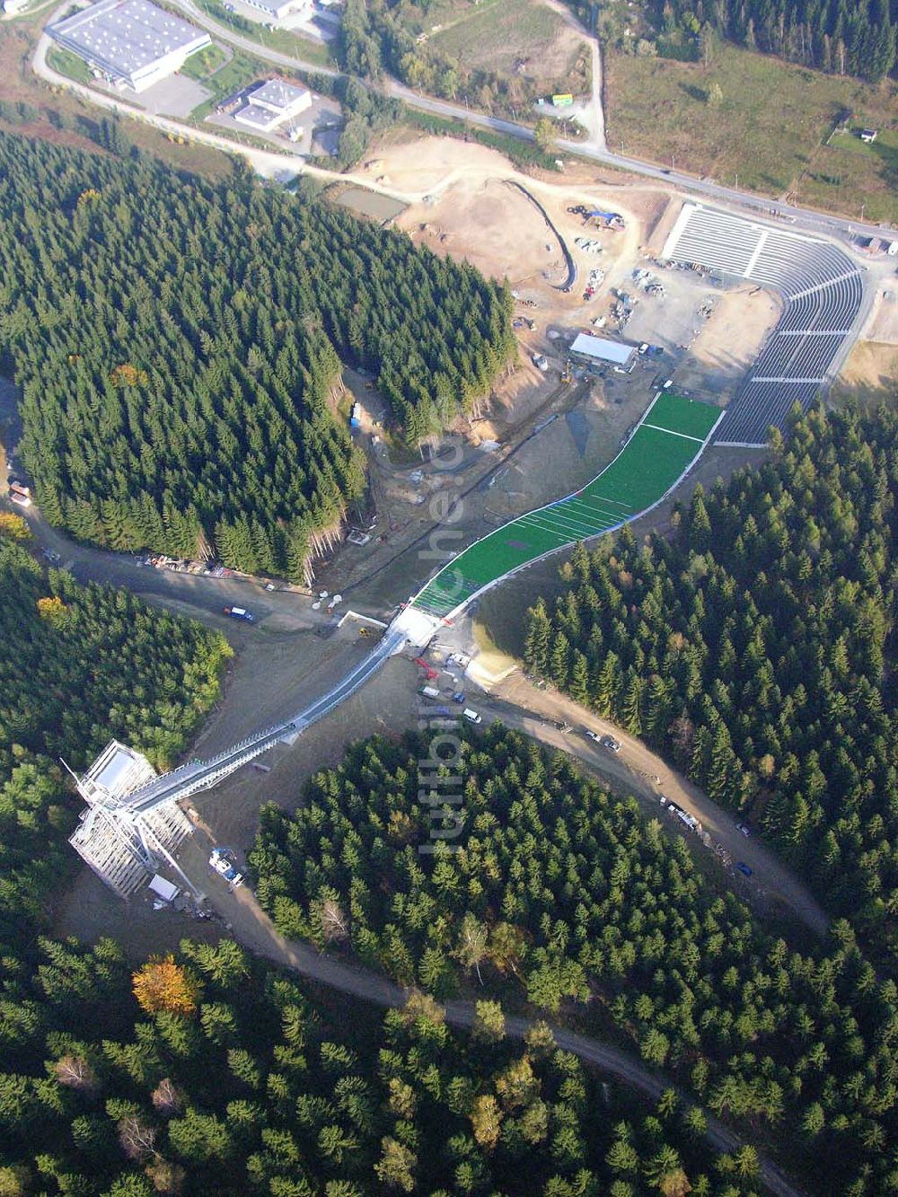 Luftaufnahme Klingenthal ( Sachsen ) - Blick auf die Schanze am Schwarzberg