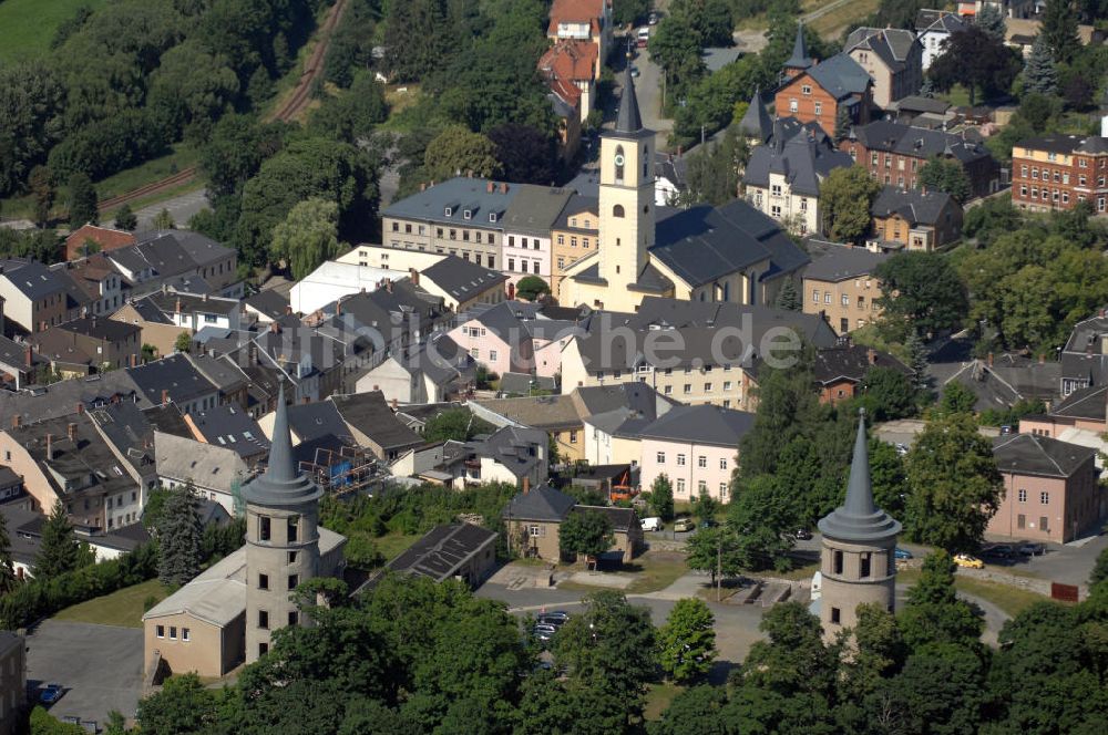 SCHLEIZ von oben - Blick auf die Schleizer Innenstadt