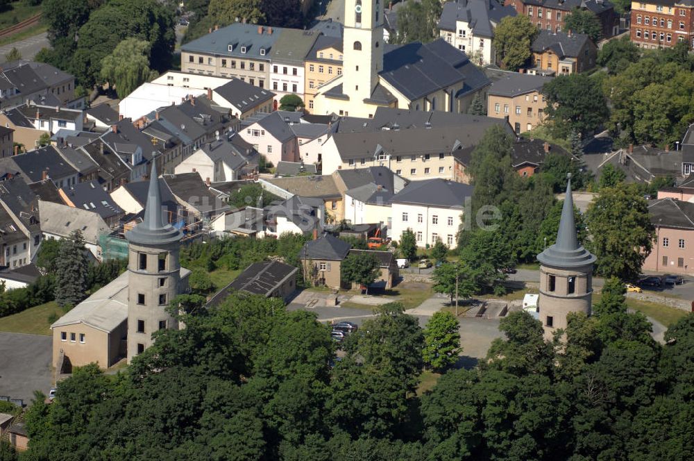 SCHLEIZ von oben - Blick auf die Schleizer Innenstadt