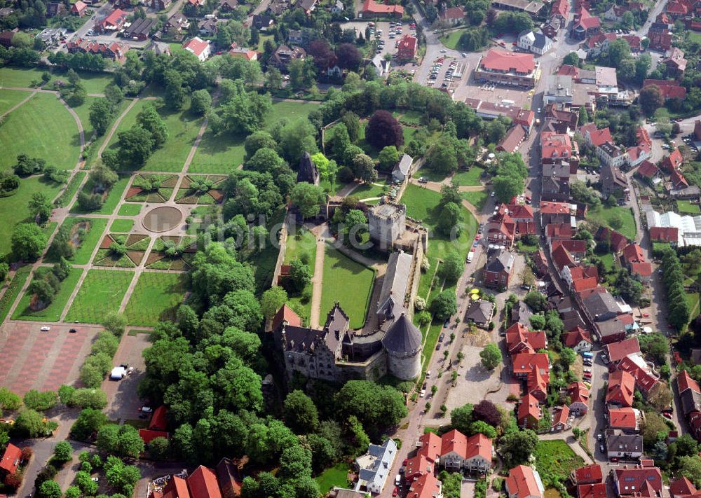 Bad Bentheim von oben - Blick auf das Schloß Bad Bentheim