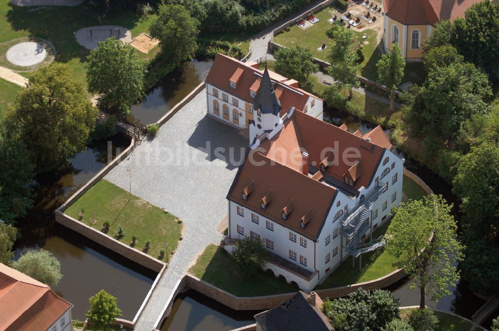 Belgershain von oben - Blick auf das Schloss in Belgershain