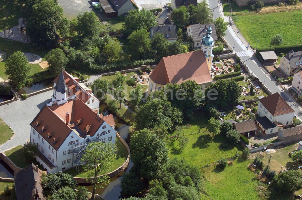 Belgershain von oben - Blick auf das Schloss in Belgershain