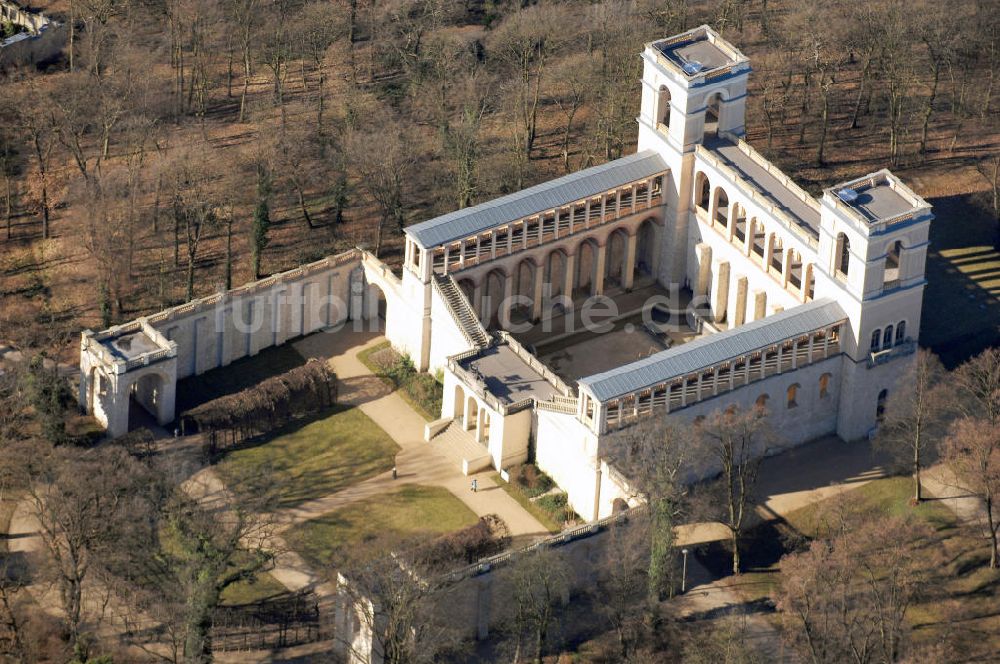 Potsdam aus der Vogelperspektive: Blick auf Schloss Belvedere auf dem Pfingstberg in Potsdam