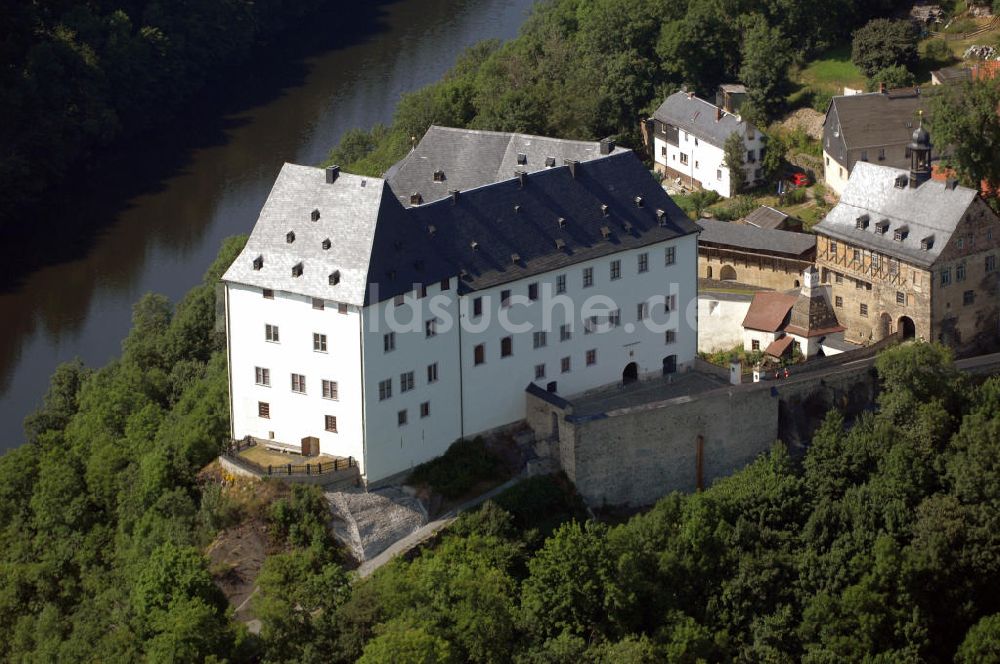 Burgk von oben - Blick auf das Schloss Burgk