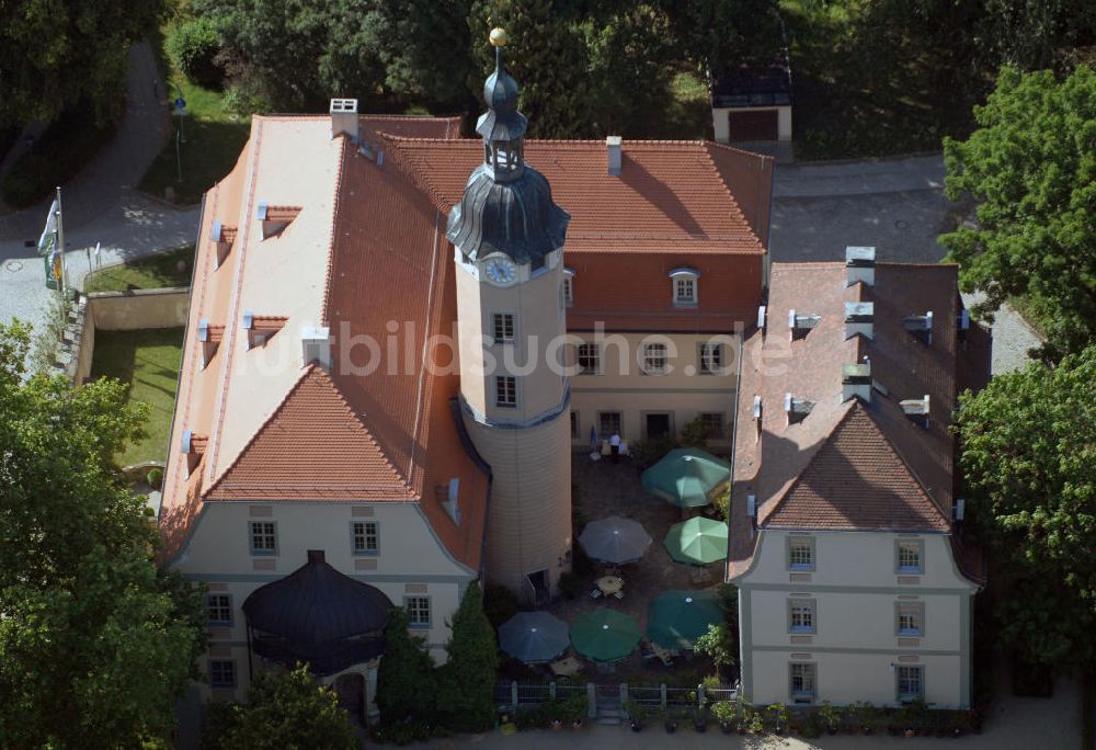 Machern von oben - Blick auf das Schloss Machern