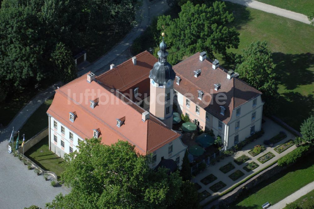 Luftbild Machern - Blick auf das Schloss Machern