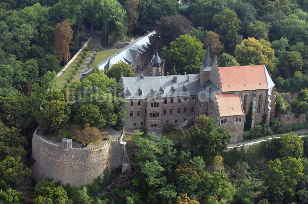 Mansfeld von oben - Blick auf das Schloss Mansfeld