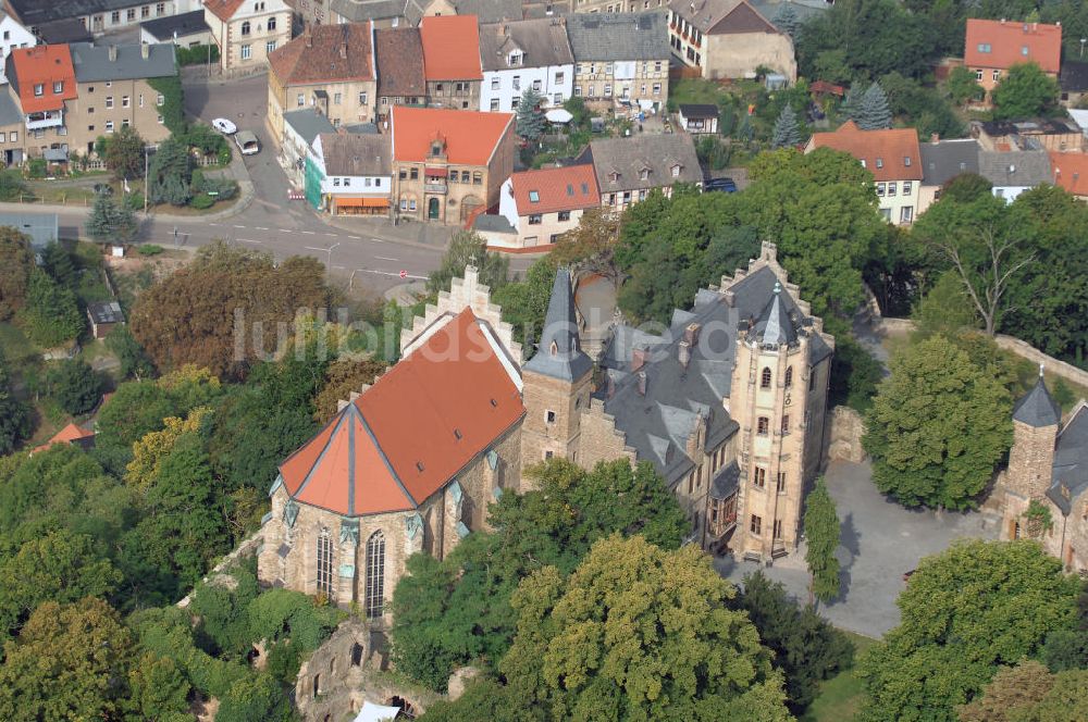 Mansfeld von oben - Blick auf das Schloss Mansfeld