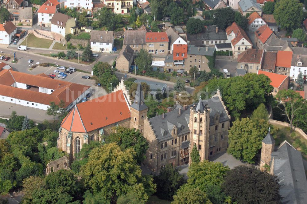 Mansfeld aus der Vogelperspektive: Blick auf das Schloss Mansfeld