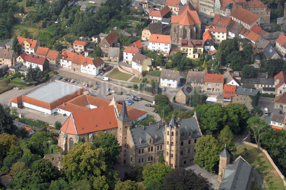 Luftbild Mansfeld - Blick auf das Schloss Mansfeld