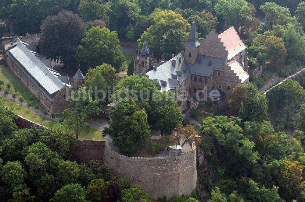 Mansfeld von oben - Blick auf das Schloss Mansfeld