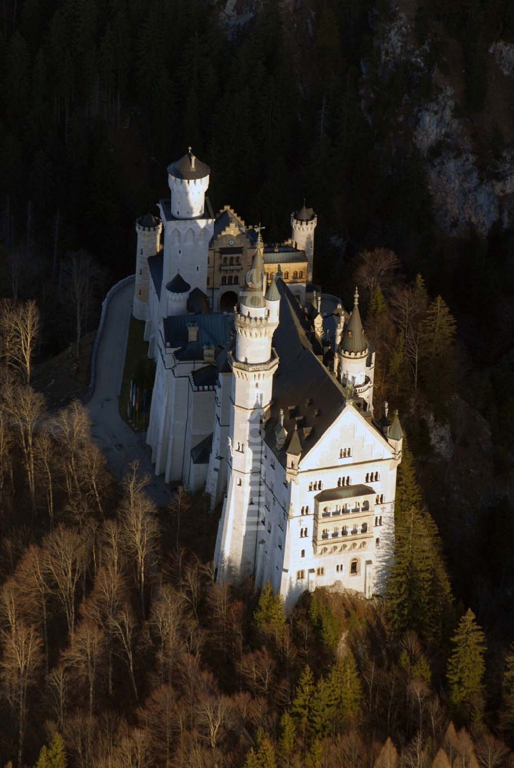 Luftbild Neuschwanstein bei Füssen / Bayern - Blick auf das Schloß Neuschwanstein in Bayer