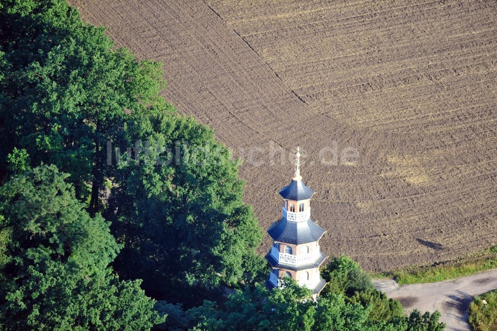 Oranienbaum-Wörlitz aus der Vogelperspektive: Blick auf das Schloss Oranienbaum in Oranienbaum-Wörlitz im Bundesland Sachsen-Anhalt